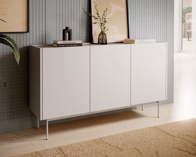 Cassettiera larga con ante PAULIEN - cashmere