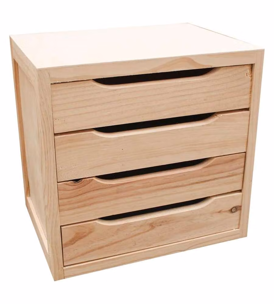 Astigarraga Cassettiera 4 cassetti in legno - 39x30x37,5 cm - Sostenibile