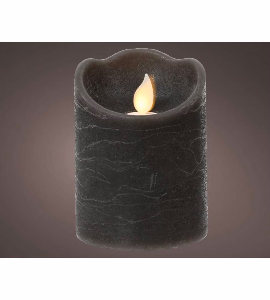 Lumineo Candela Natalizia LED Grigia - Elegante e Sicura - 7,5x10cm