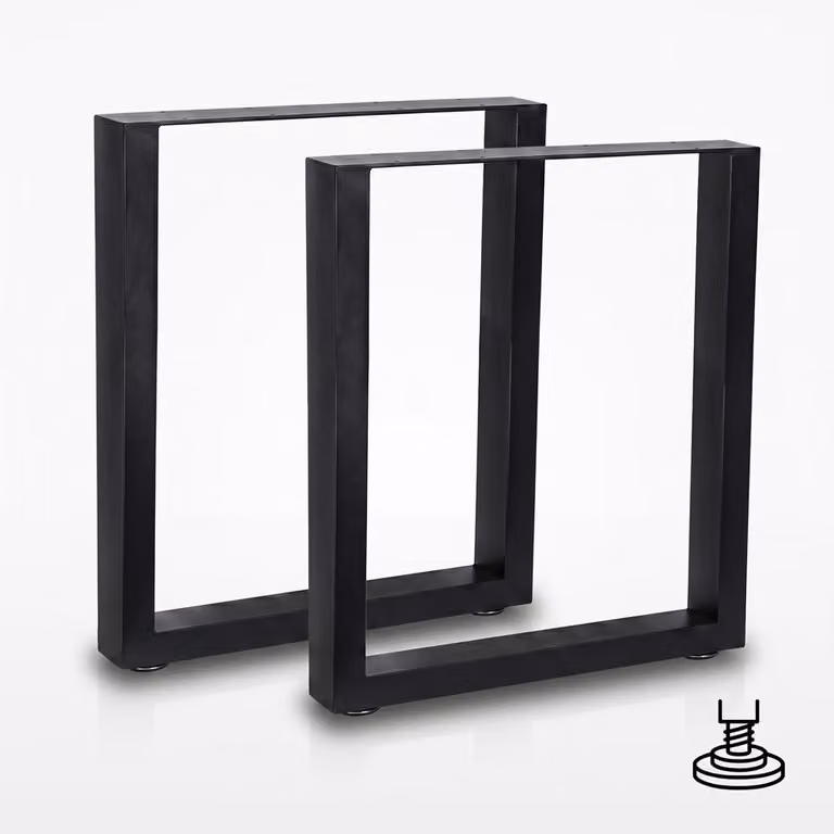 Mucola set di 2 pattini per tavolo in acciaio base tavolo gambe tavolo pattino telaio design industriale - nero 60x72 cm