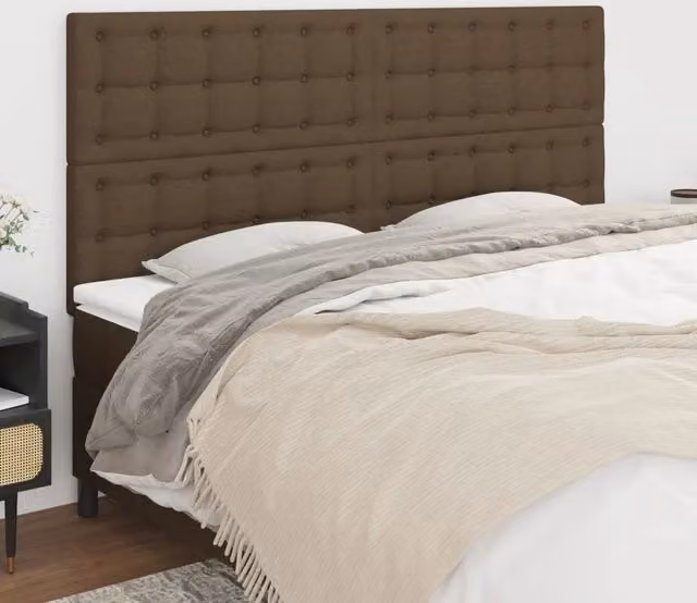 Testiera decorativa Design Mania in tessuto marrone scuro L: 180 cm, P: 5 cm, H: 118/128 cm – 1