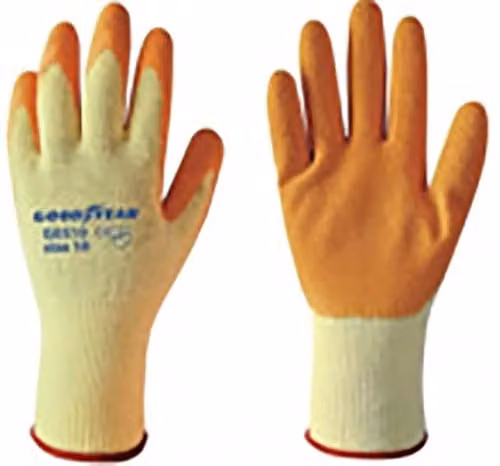 Guanti in cotone e lattice mod.G0310 taglia 9 bianco/arancione Lavoro