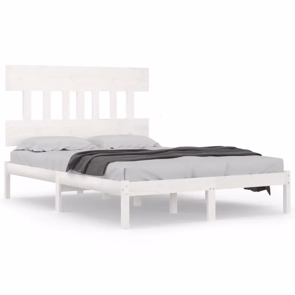 Giroletto vidaXL in legno massello di pino bianco laccato per adulti L/P/H: 200 x 160 x 31 cm – 2