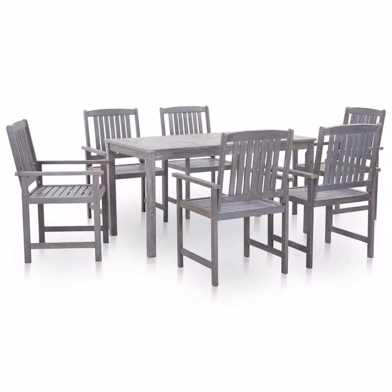 Maison Exclusive - Set da giardino completo per 7 persone, in legno massello di acacia, colore grigio