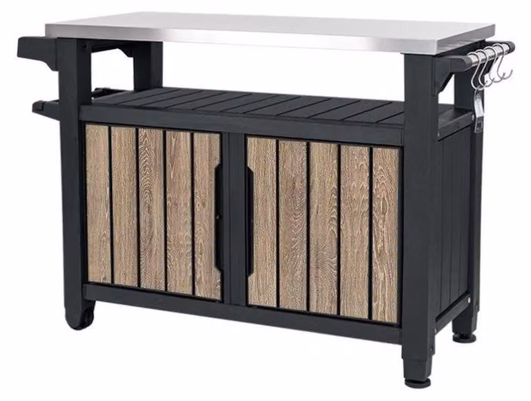 Tavolino da giardino multifunzionale KETER UNITY XL 207L - 134 x 52 x 90 cm - frassino