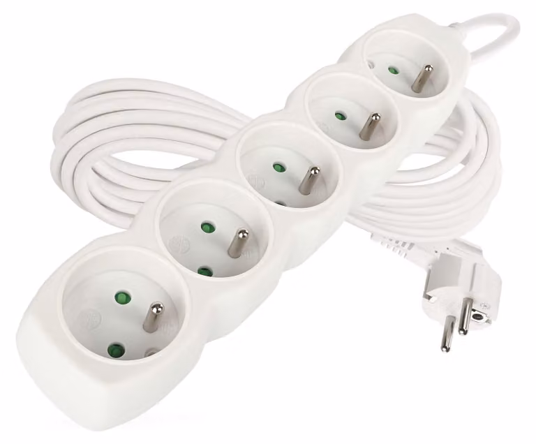 EMOS Cavo di prolunga 7 m / 5 prese / bianco / PVC / 1,5 mm2, P0517R
