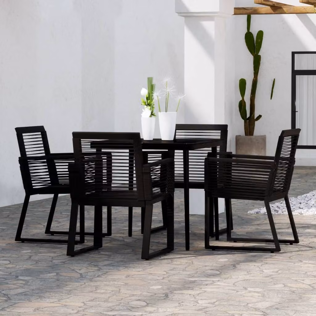 Maison Exclusive - Set da pranzo da giardino 5 pezzi nero