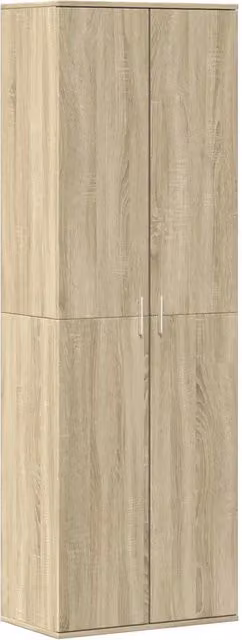 Credenza moderna in legno multistrato color beige per sala da pranzo, modello a parete, L: 60 cm, P: 35 cm, H: 180 cm
