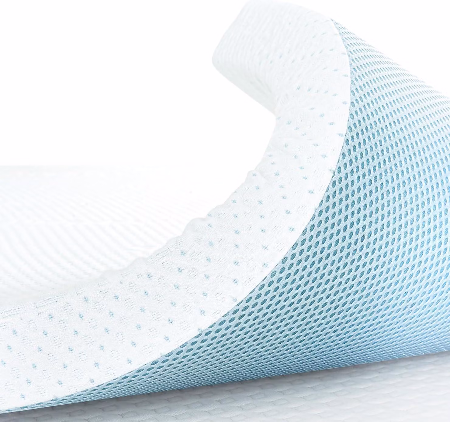 Sottostrato per materasso in memory foam, 7,5 cm, 135x190 cm, bianco, rivestito in bambù