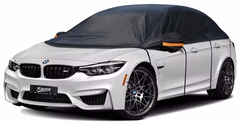 Copertura impermeabile e traspirante per auto, adatta a berline/station wagon fino a 530 cm, colore nero. Ideale per l'uso in garage