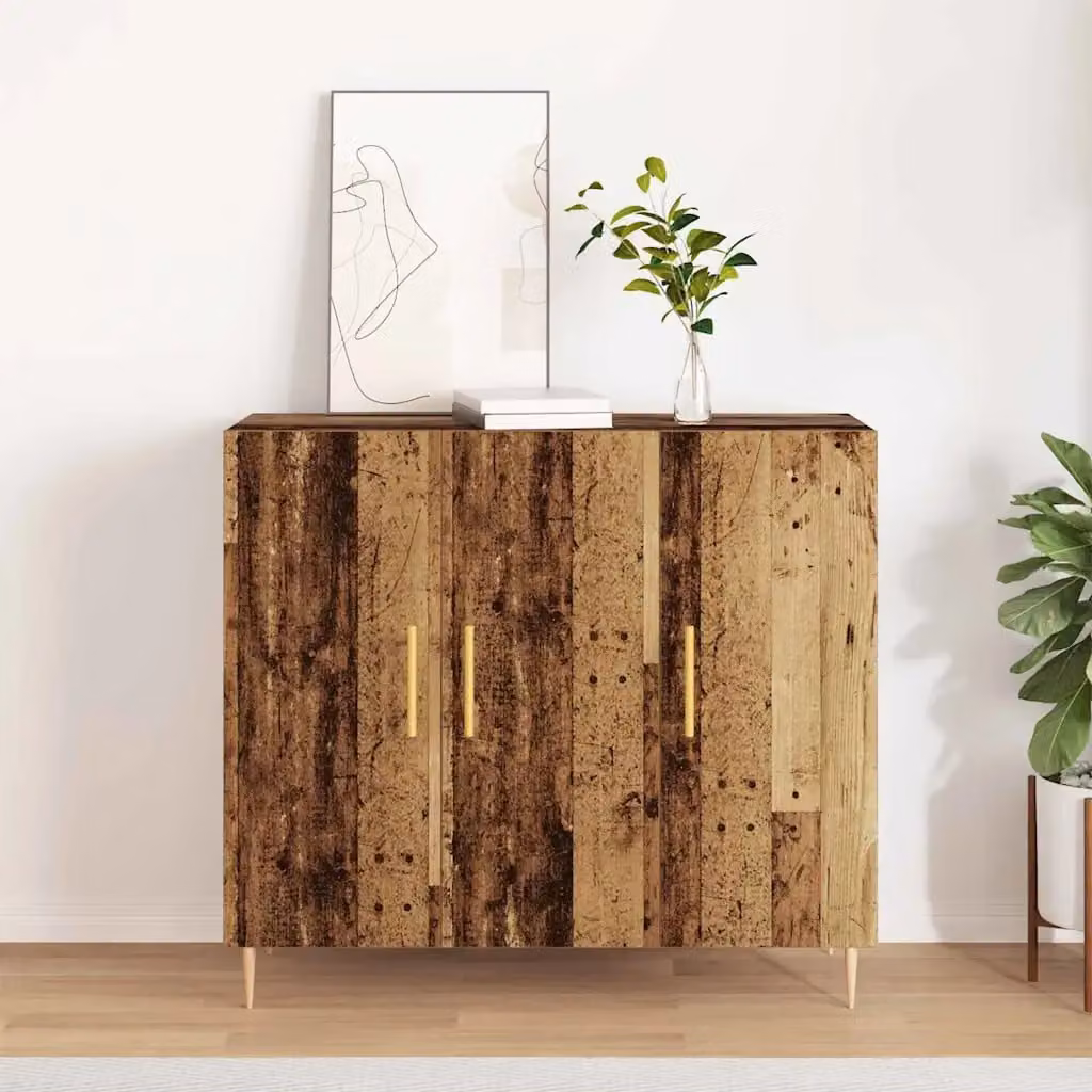 Credenza vidaXL in legno ingegnerizzato stile moderno, colore marrone, L 90 x P 34 x H 80 cm