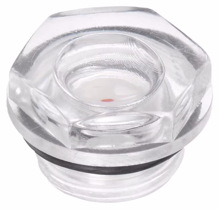 Indicatore del livello dell'olio per compressore d'aria - Vetro con indicatore del livello del liquido - 14x10x2,4 cm