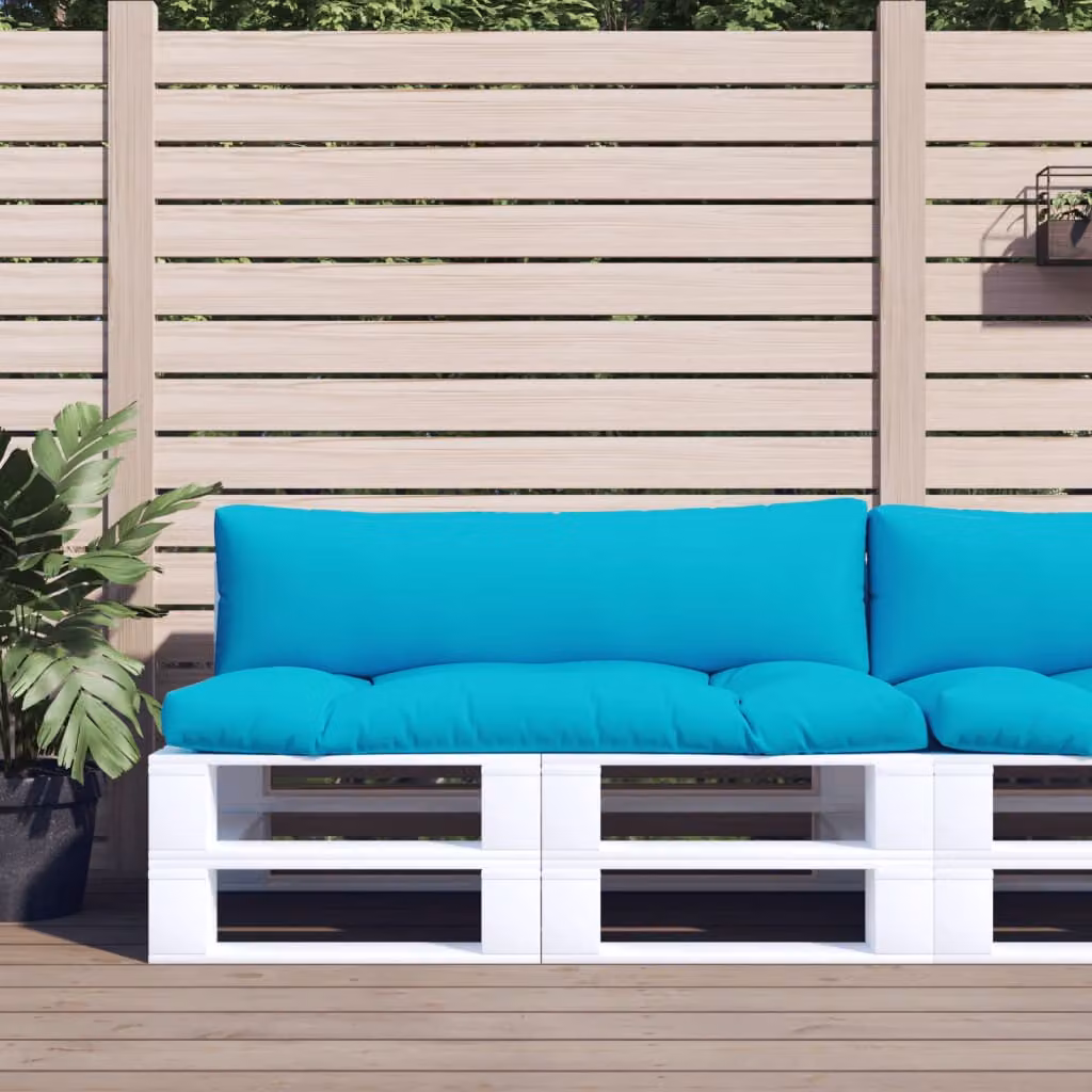 Set di 2 cuscini per pallet vidaXL in tessuto Oxford turchese, impermeabili e traspiranti