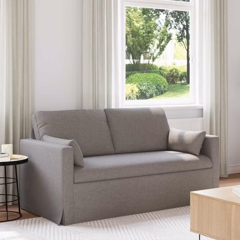 Divano vidaXL Talpa in tessuto con struttura in metallo e coperture rimovibili, L: 158 cm, P: 78 cm, H: 80 cm