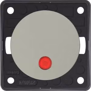 Berker 937622568 Interruttore a bilanciere di controllo 12 V con lente rossa, cromato, verniciato opaco Integro Flow/Pur