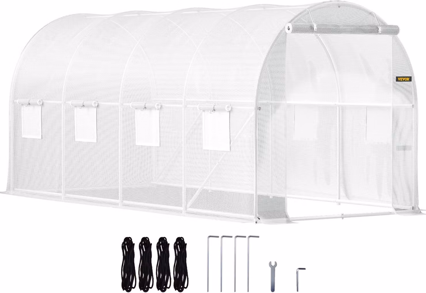 Serra con tetto ad arco 4,6x2,1x2,1 m Struttura fredda Telaio in acciaio zincato e copertura in PE Serra impermeabile e resistente ai raggi UV Serra per pomodori Ideale per la coltivazione di verdure Fiori