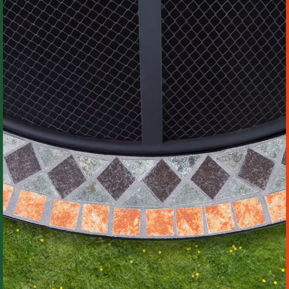 Braciere da giardino Gardebruk Sevilla nero con motivo mosaico multicolore in acciaio e pietra Ø76 cm – 2