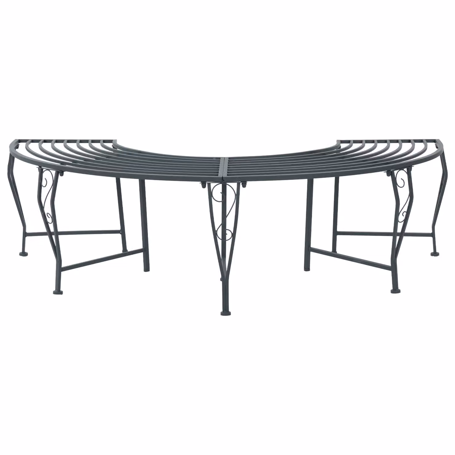 Panchina da giardino vidaXL per 4 persone in acciaio antracite L: 160 cm, P: 80 cm, H: 44 cm