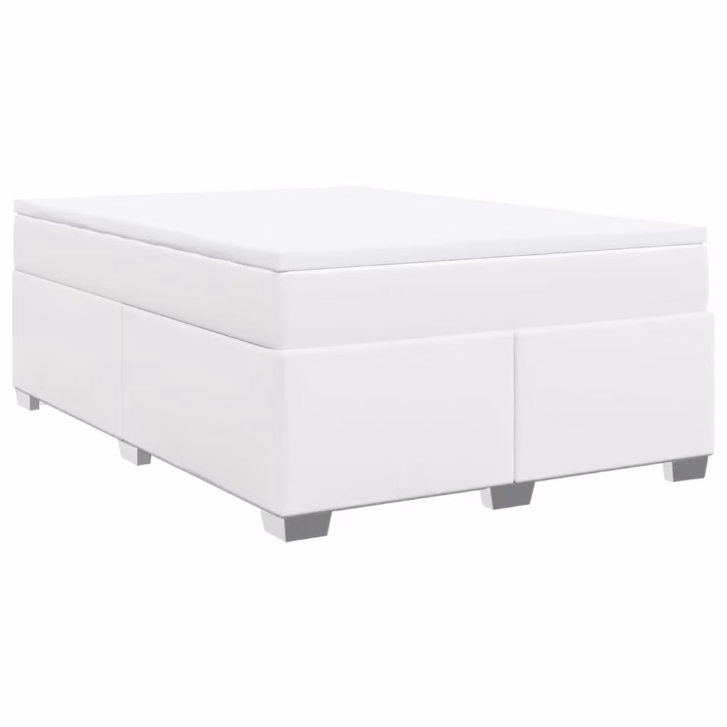 Giroletto a Molle con Materasso Bianco 160x200 cm in Pelle finta