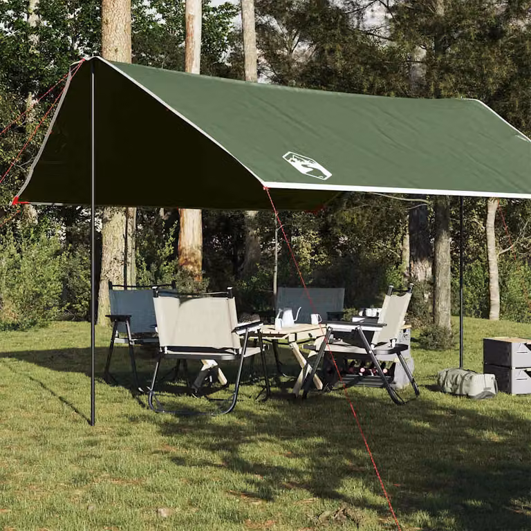 Telone da campeggio impermeabile vidaXL in poliestere verde L: 430 cm, P: 380 cm, H: 210 cm