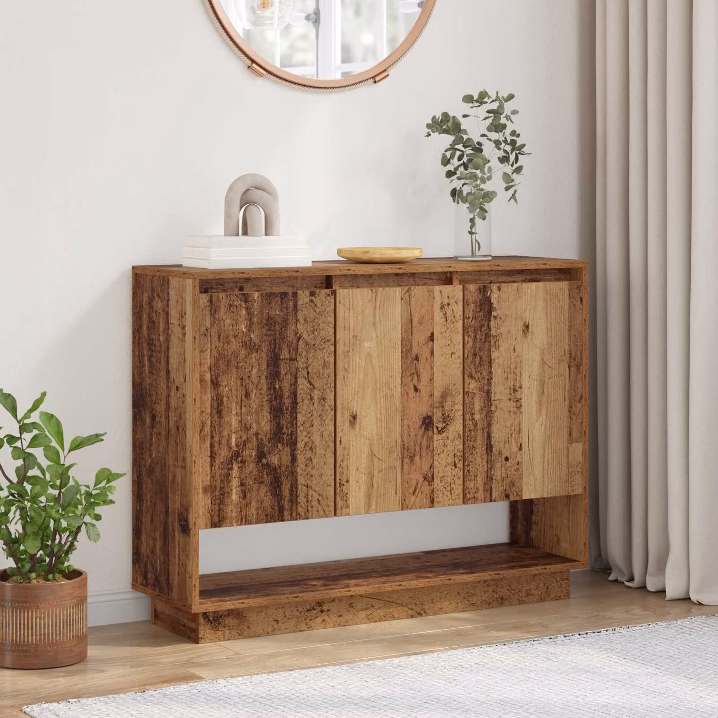 Credenza in legno vecchio stile vidaXL, colore marrone, L 97 x P 29 x H 75 cm