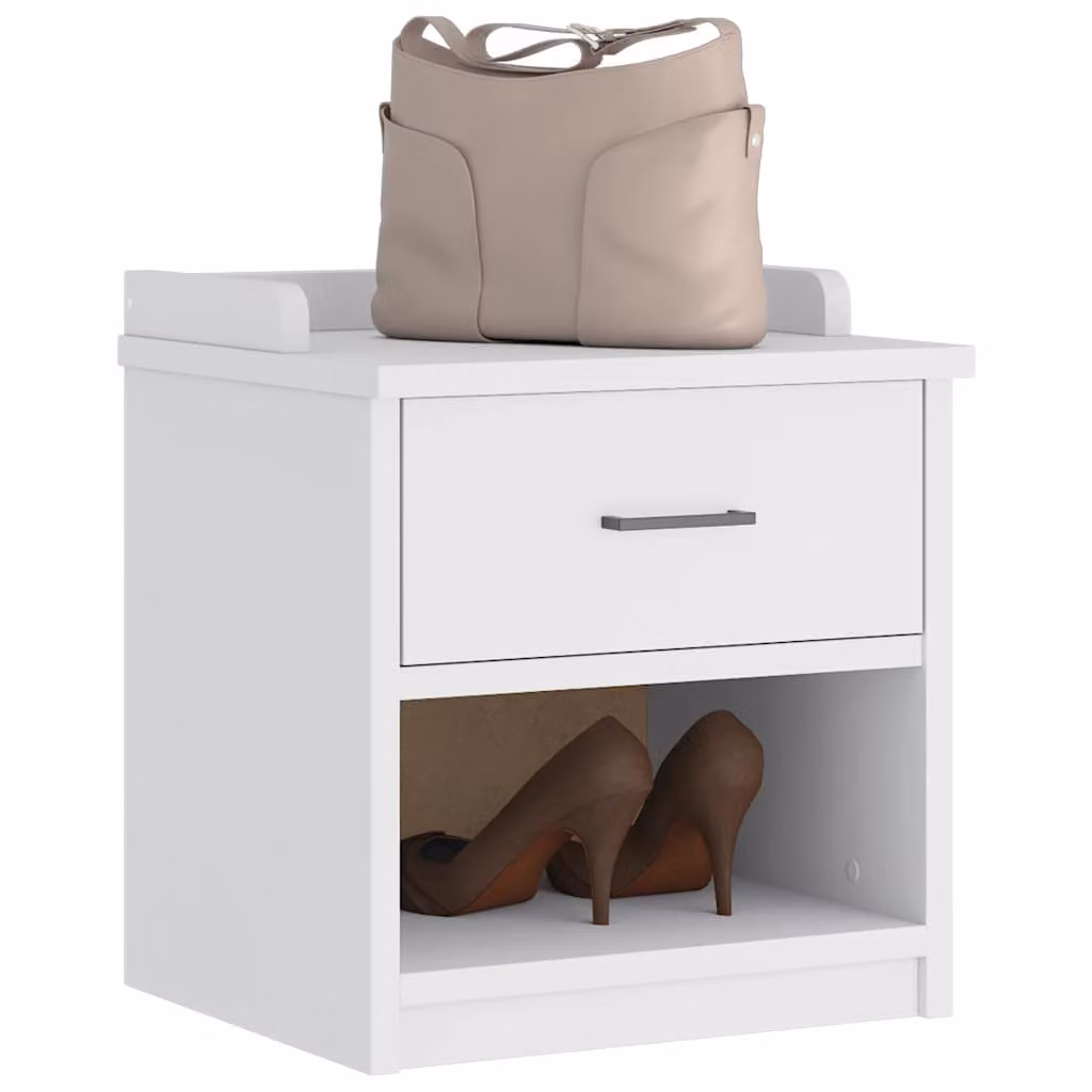 Panca da corridoio e porta scarpe vidaXL SANDNES in legno di pino bianco, L 45 cm x P 40 cm x H 50 cm
