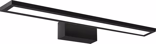 Applique da bagno LED READ di Rossini Illuminazione, lampada a parete moderna in metallo nero per specchi e quadri, 20W, 2300lm, 3000K, IP20