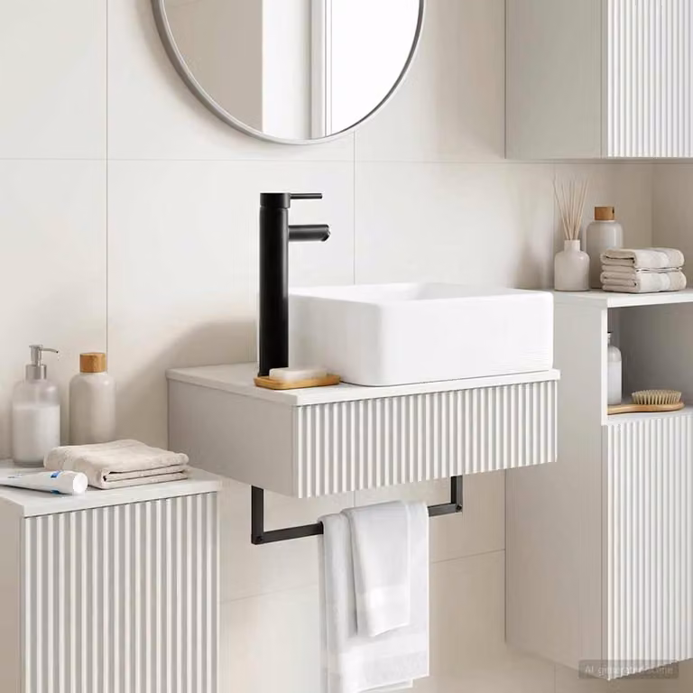 Lavabo da parete vidaXL Bianco in legno ingegnerizzato L 50 x P 41 x H 39 cm