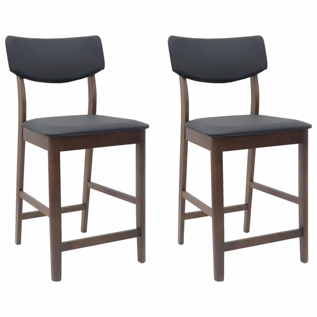 Set di 2 sedie da pranzo vidaXL in legno di gomma marrone chiaro L/P/H: 48 x 49 x 95 cm – 2
