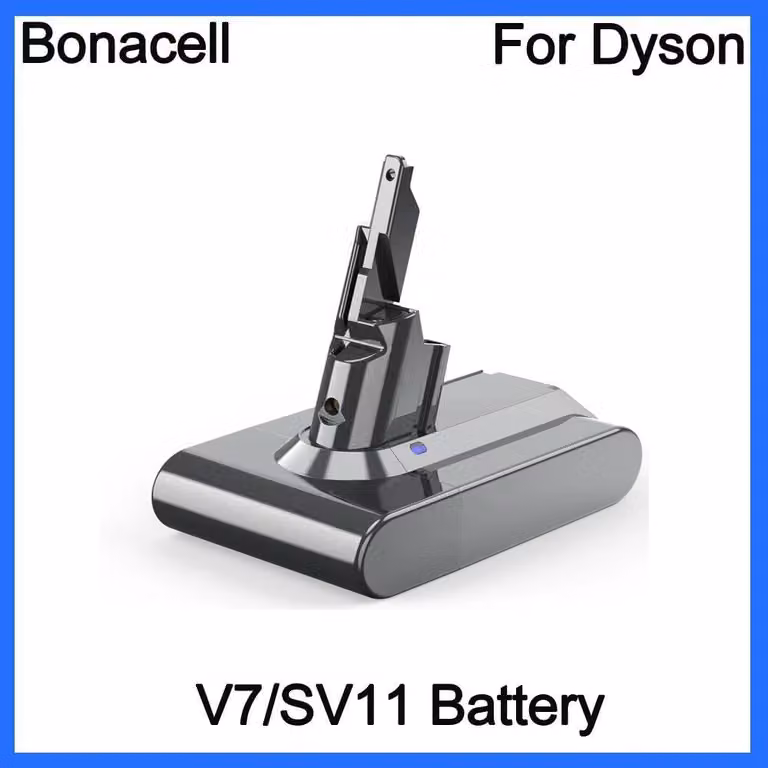 Batteria di ricambio per Dyson V6/V7/V8/V10, 21,6 V 6000 mAh, ricaricabile, grigio