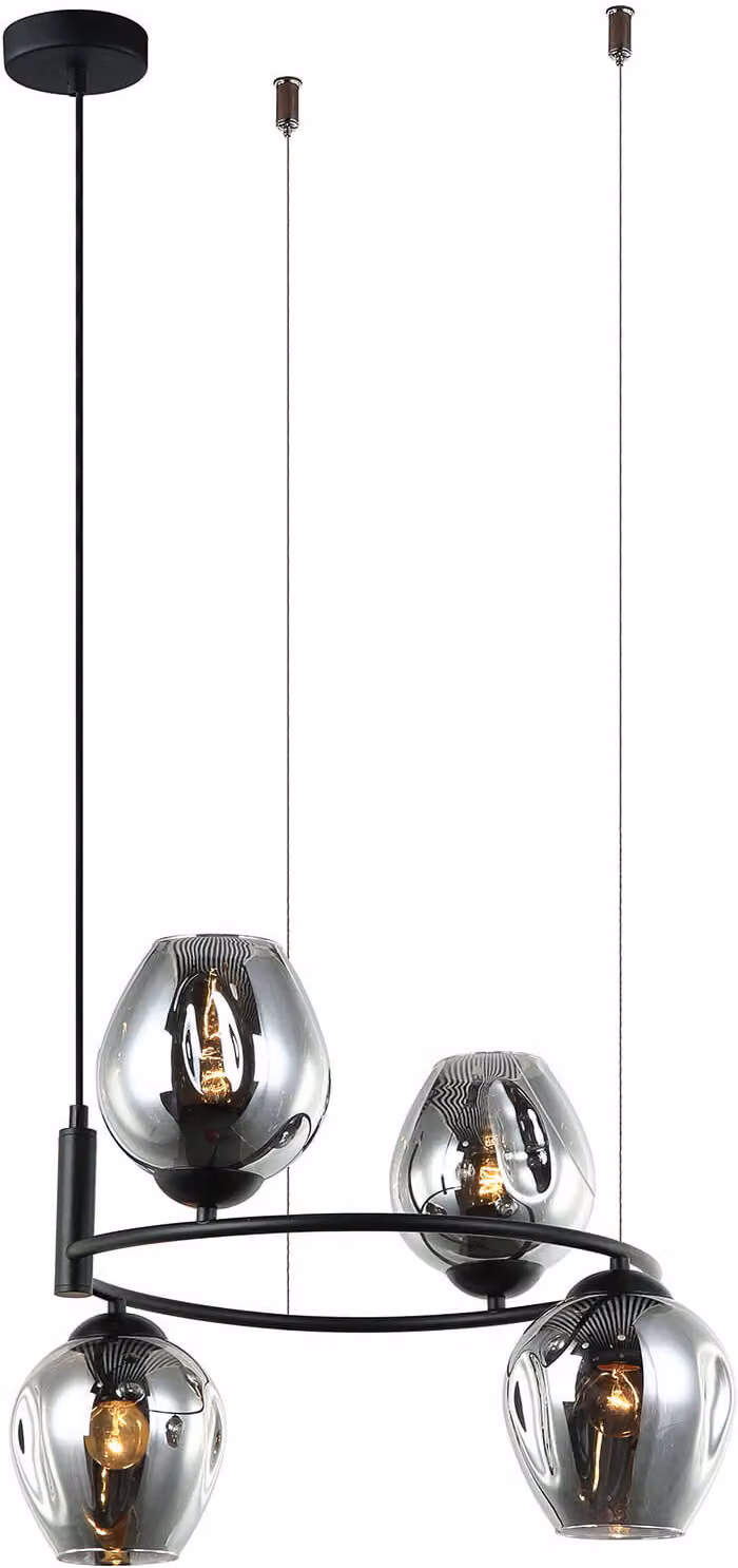 Italux Roxane lampadario moderno nero MDM-4045-4 BK+SG