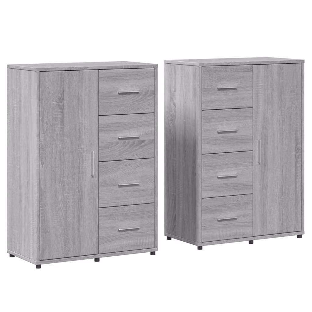 Credenze 2 pz Grigio Sonoma 60x31x84 cm in Legno Multistrato