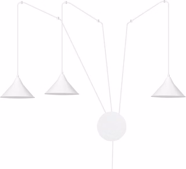 Lampadario a sospensione Emibig Abramo bianco con 3 luci E27 regolabile in altezza