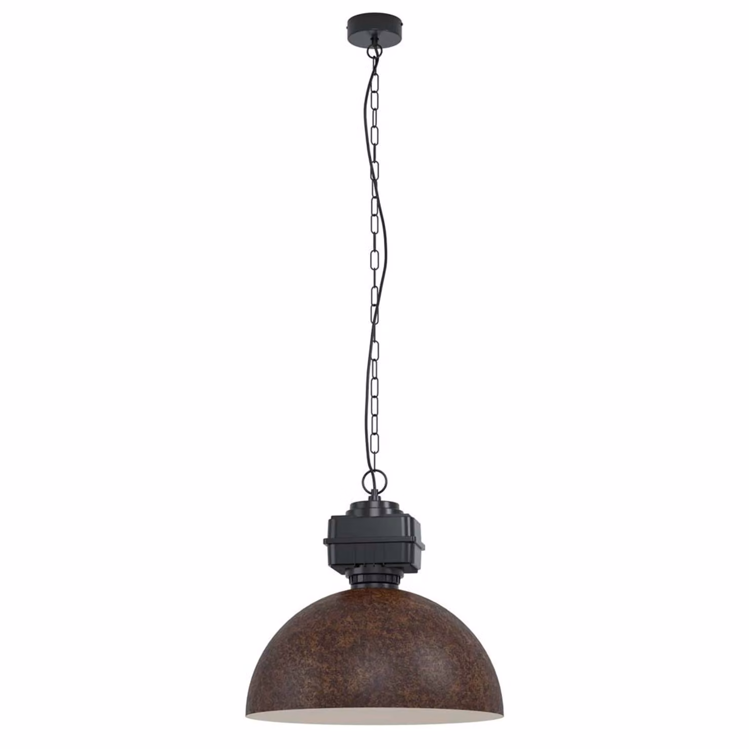 Lampadario Moderno Rockingham 1 Luce Acciaio Nero E Marrone