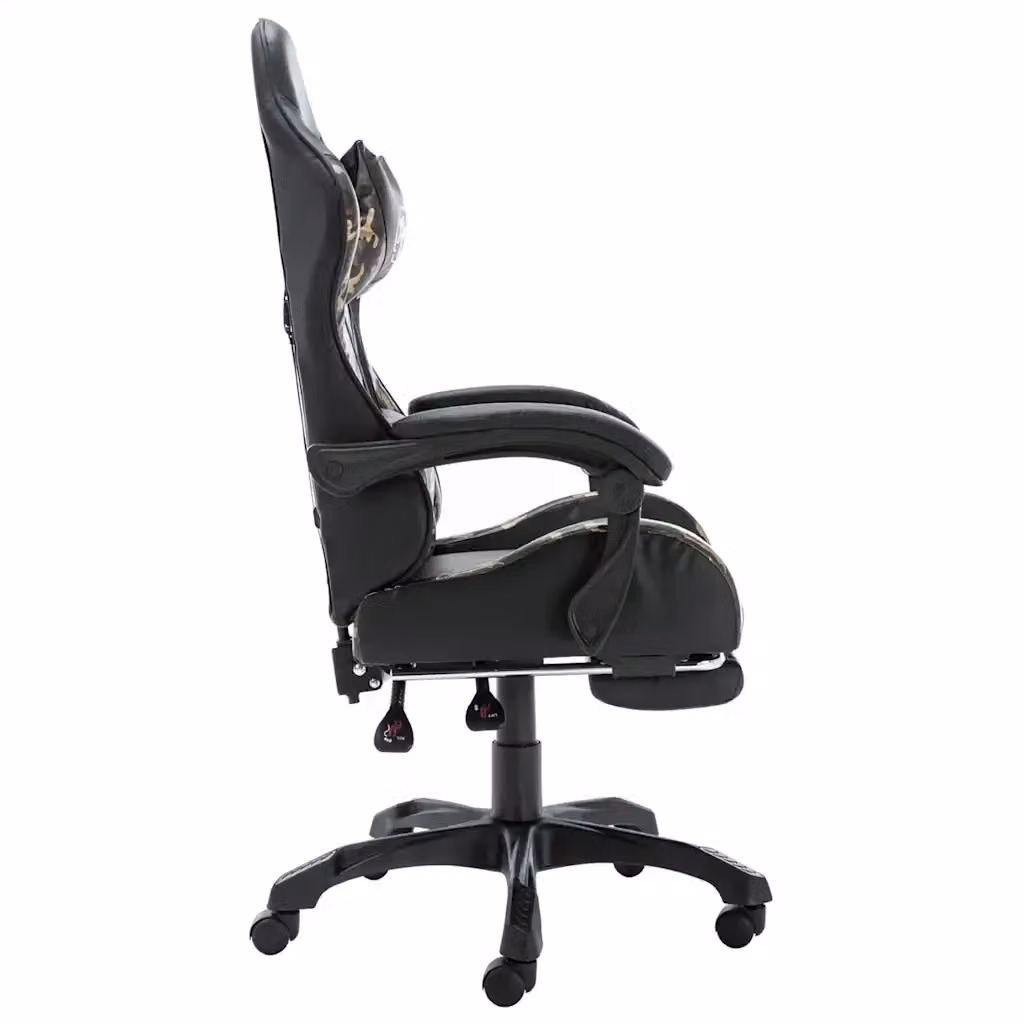 Sedia da Gaming vidaXL Nera e Multicolore con Poggiapiedi in Similpelle e Schienale con Appoggio Testa – 2