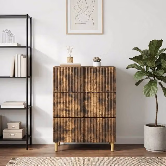 Mobile con Cassetti Moderno vidaXL in Legno Marrone L 66 cm x P 34,5 cm x H 90 cm – 1