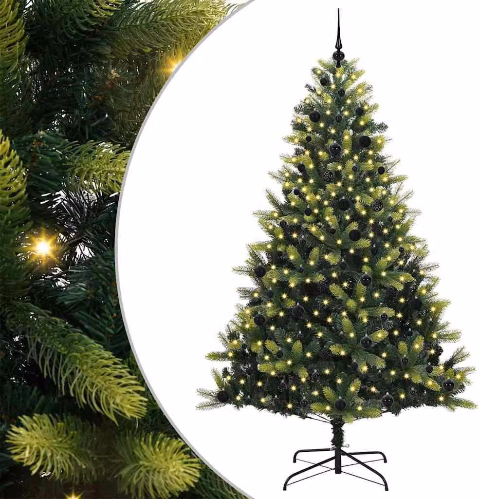 Albero di Natale Artificiale a Cerniera con 300 LED 240 cm