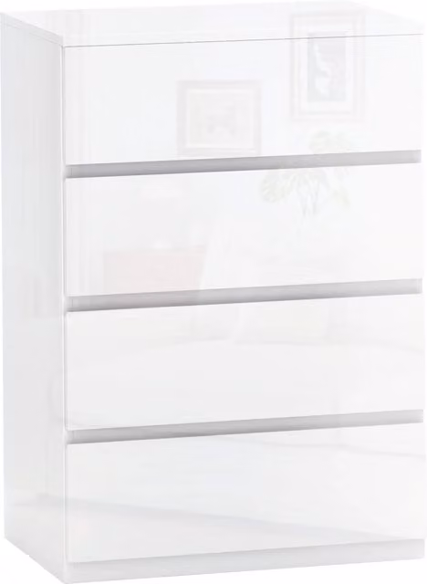 Cassettiera Giordanoshop Moderna in MDF Bianco Lucido L/P/H: 55 x 33 x 80 cm