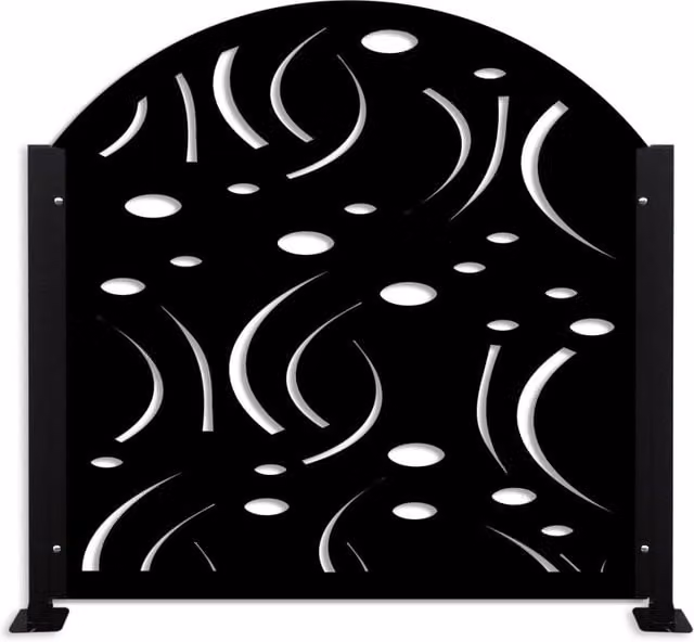 Ringhiera Signorbit rettangolare in PVC e metallo opaco, disponibile nei colori bianco o nero, Altezza: 118 cm