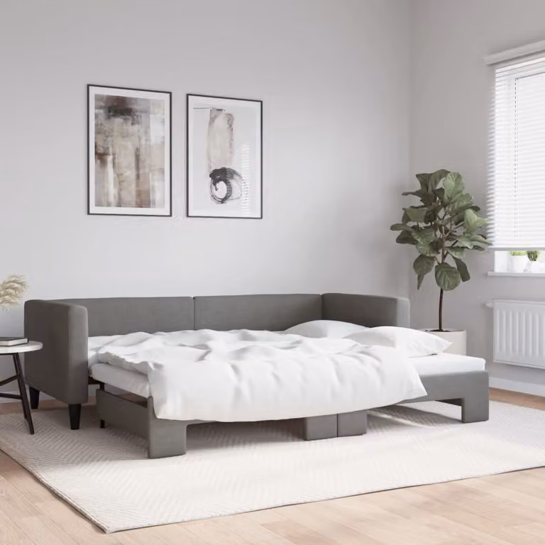 Maison Exclusive - Divano letto estraibile grigio scuro 80x200 cm in tessuto