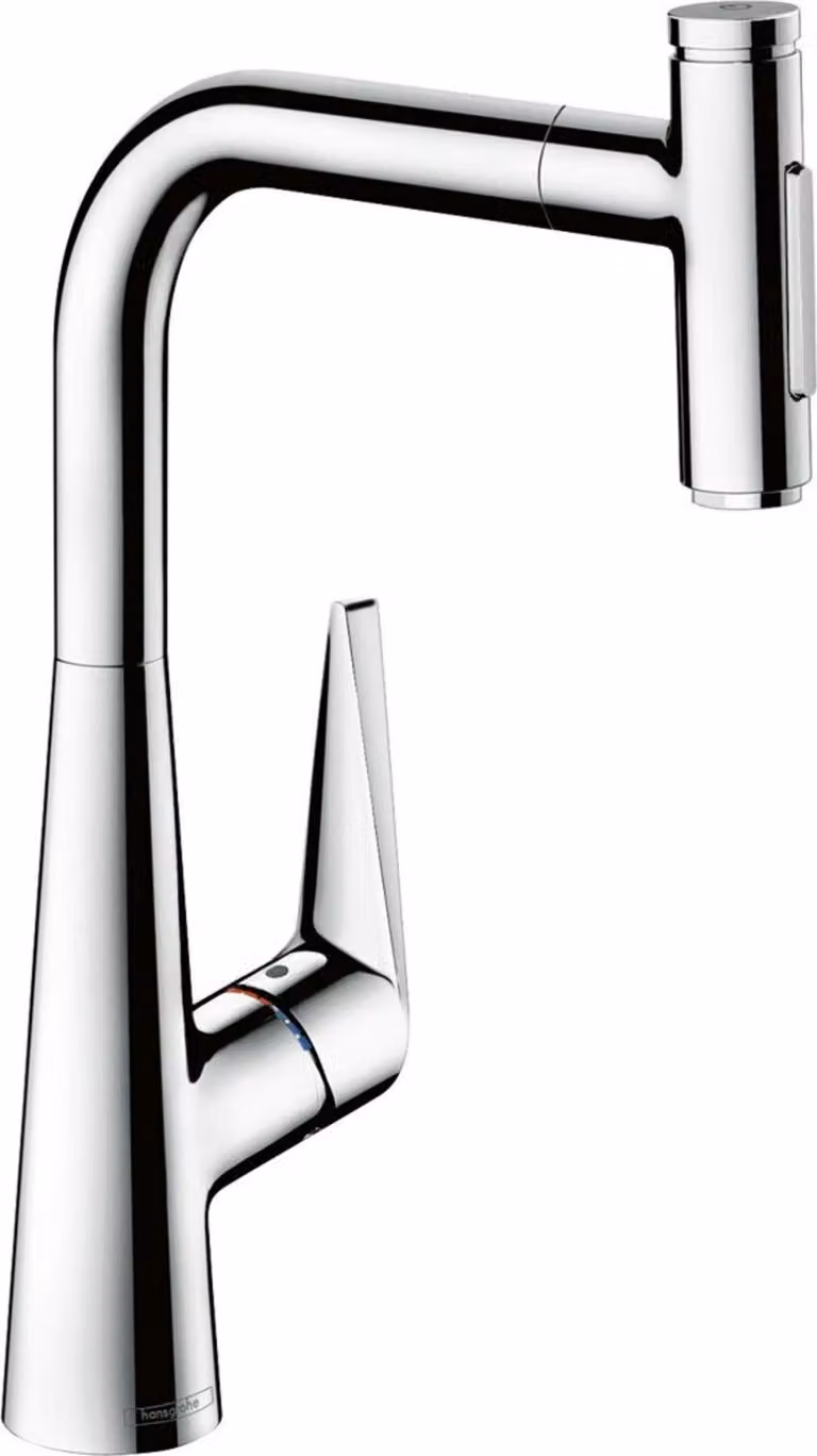 hansgrohe Talis Select M51 Mitigeur monocommande de cuisine 300, douchette coulissante, 2 jets, sBox, 73867000, 73867000