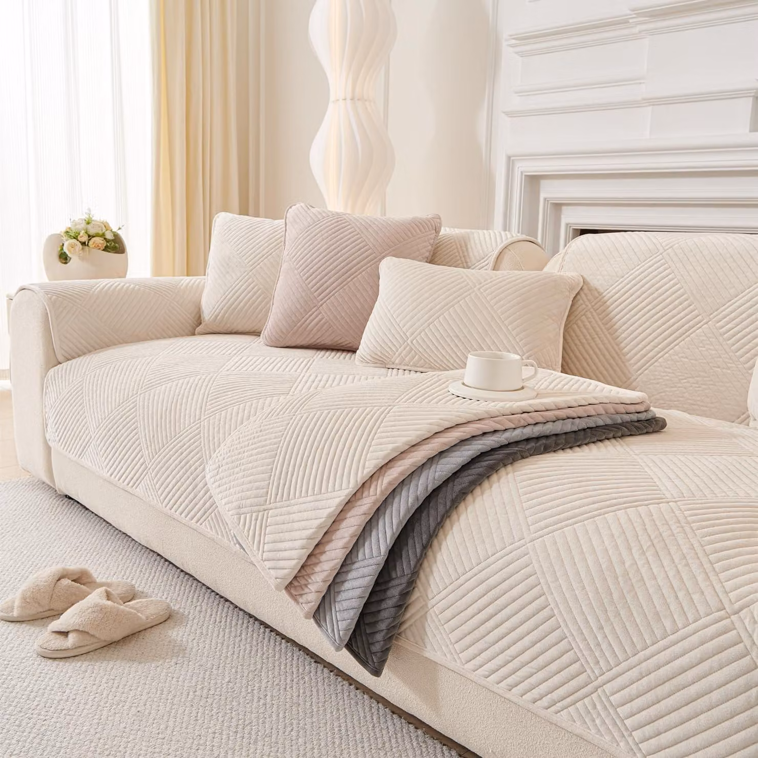 Solidchoice - Copertura universale per divani a forma di L, con protezione completa