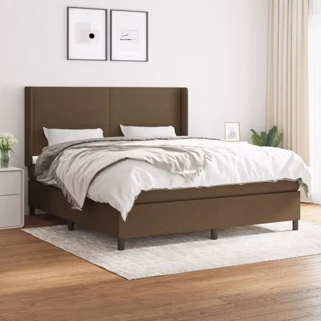 Letto Ibrido con Giroletto a Molle e Materasso vidaXL Marrone e Bianco L/P/H: 180 x 200 x 4 cm