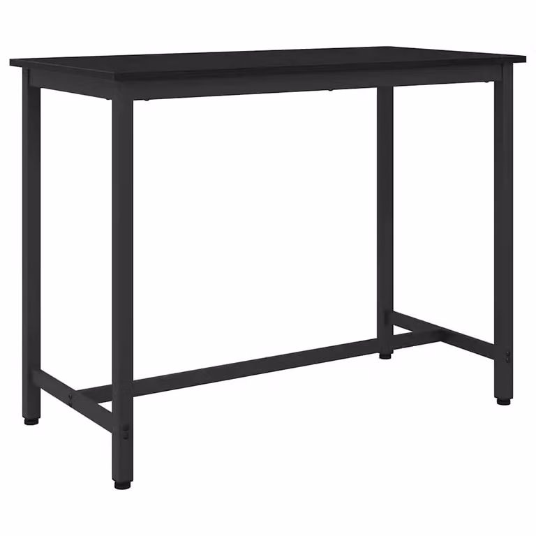Tavolo moderno vidaXL in legno e metallo nero, L 100 x P 50 x H 76,5 cm