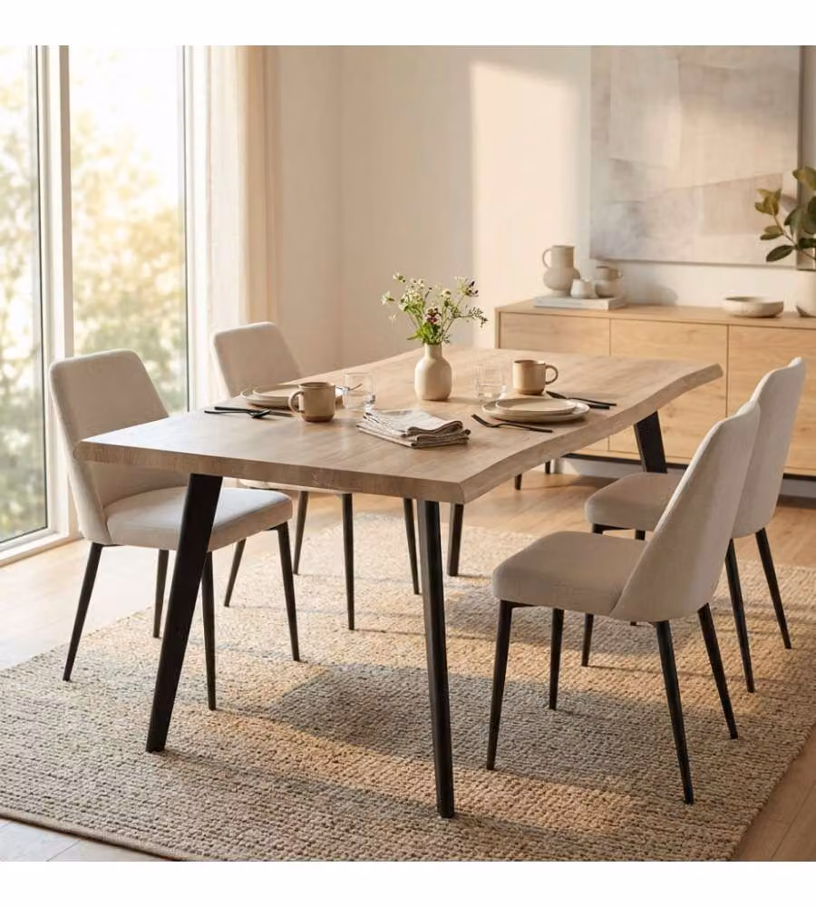Cosma Tavolo Naturale Nodato 160 x 90 cm Fisso Rettangolare Marrone Chiaro