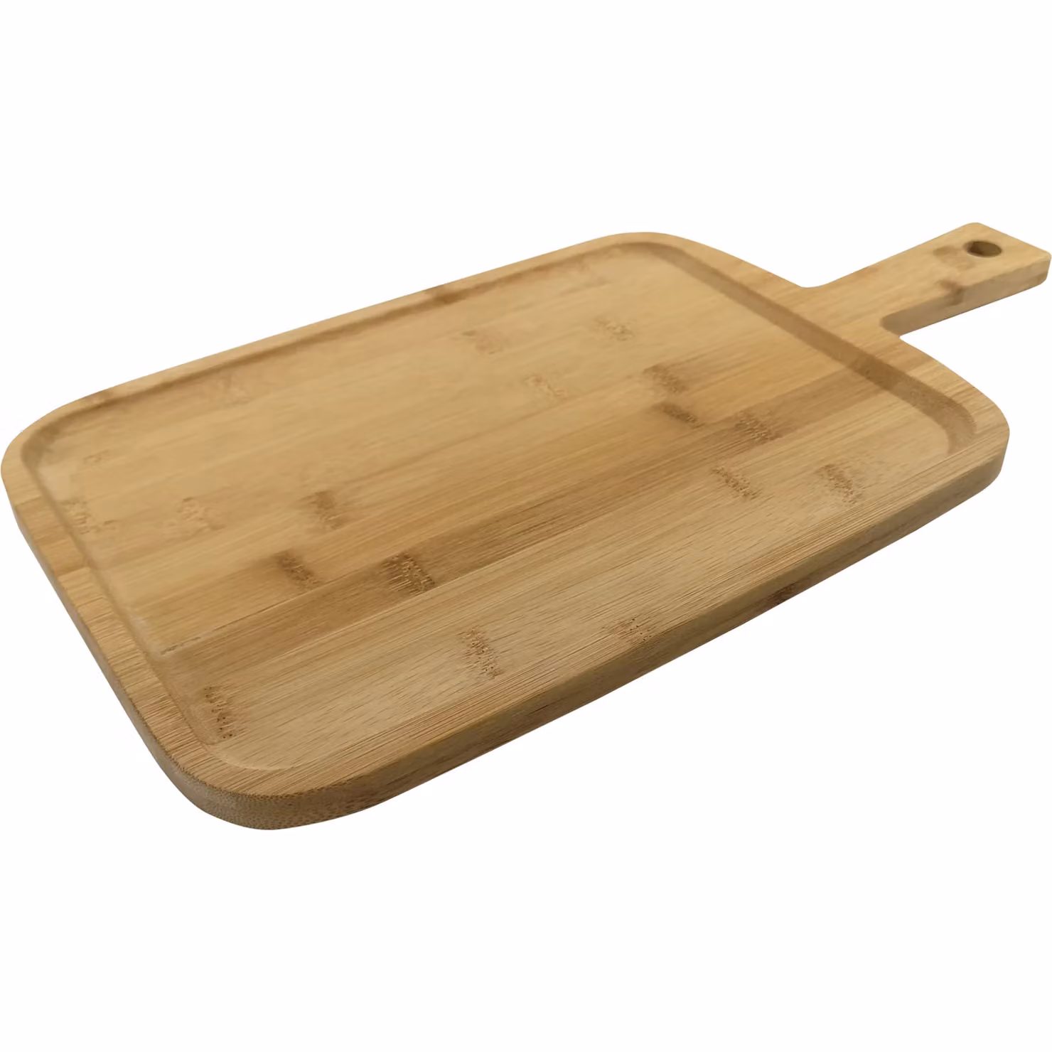 Tagliere rettangolare con manico e scanalatura Gusto Casa in bamboo marrone L: 46 cm, P: 24 cm