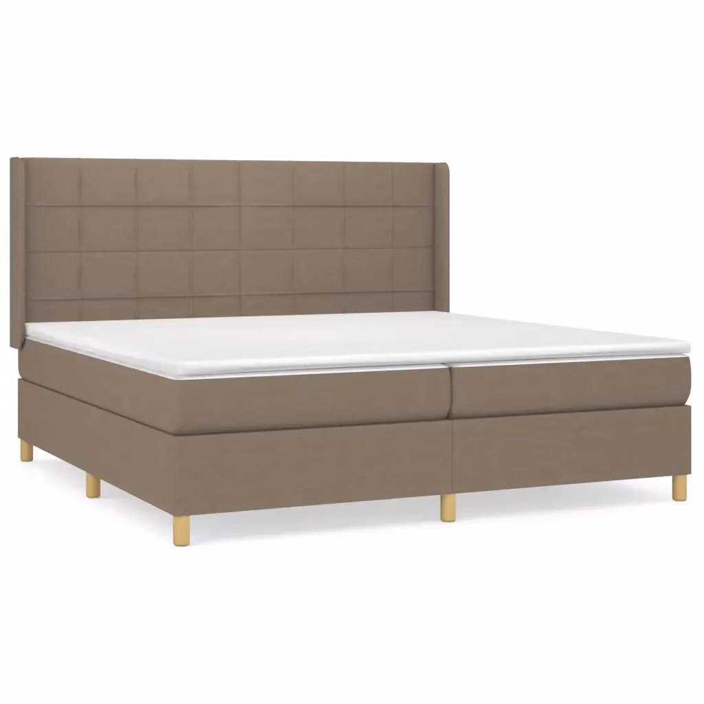 Letto Ibrido vidaXL con Materasso e Struttura Imbottita Beige e Bianco L/P/H: 200 x 200 x 128 cm – 2