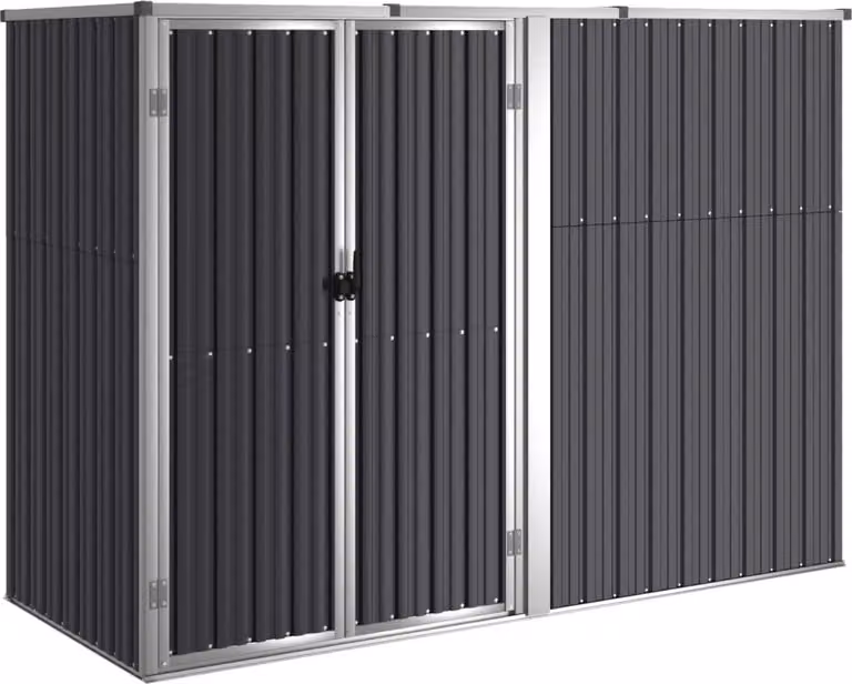 Capanno per Attrezzi Antracite 225x89x161 cm Acciaio Zincato