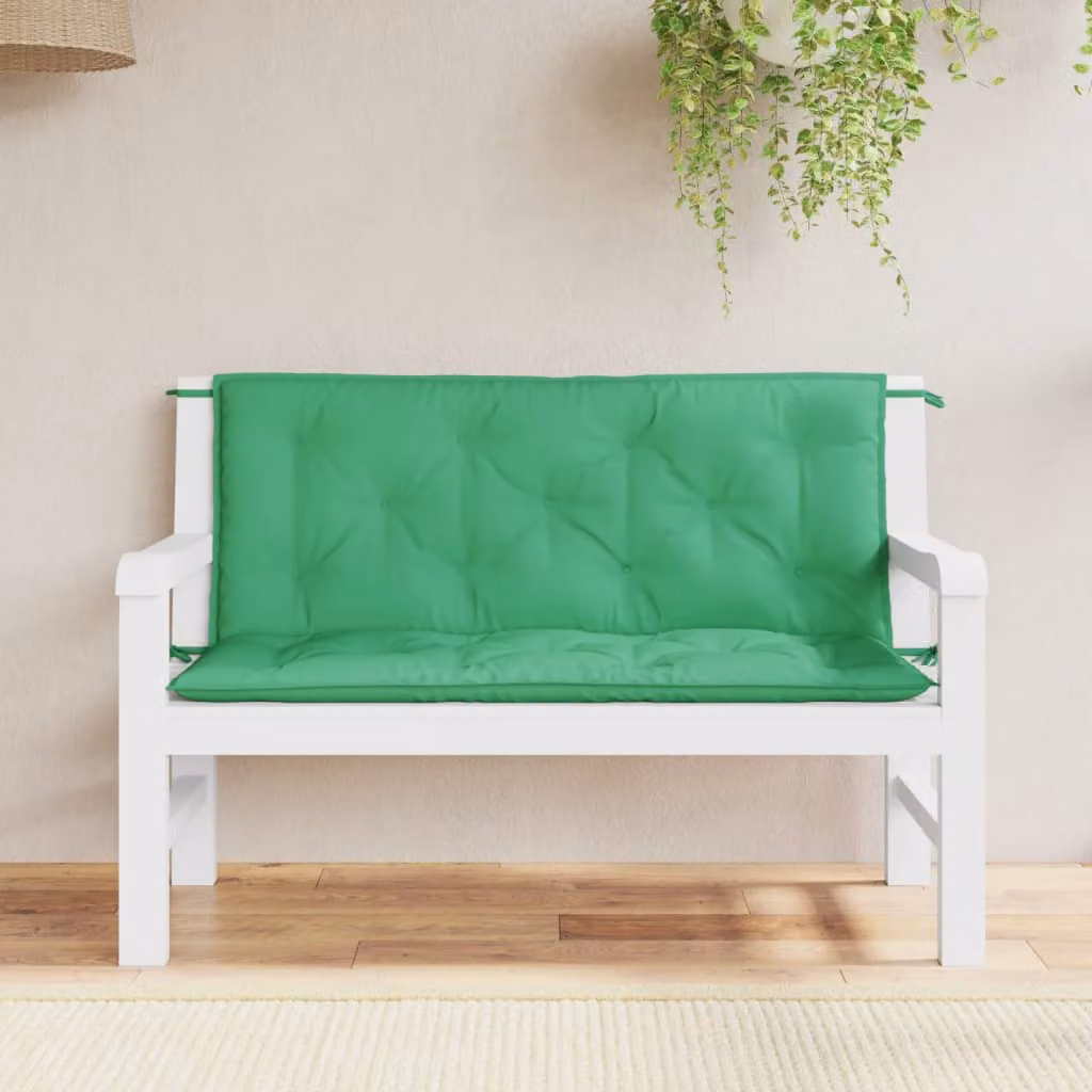 Set di 2 cuscini per panca da giardino vidaXL verdi in tessuto Oxford impermeabile e traspirante L 120 cm x P 50 cm x H 7 cm