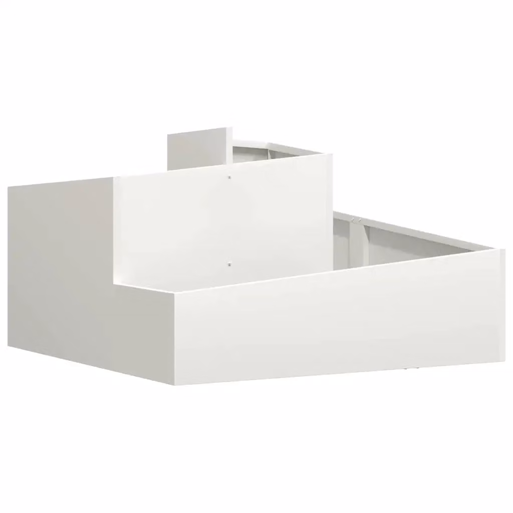 Fioriera da esterno vidaXL in acciaio bianca, L 80 x P 80 x H 50 cm – 2